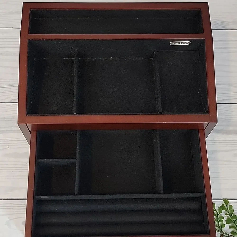 Reed & Barton Mens Wooden Jewelry Box